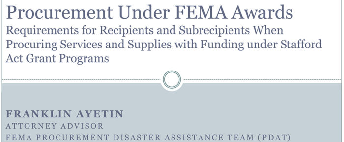 Procurement Under Fema Awards Presentation